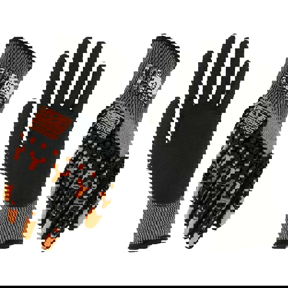 Cut, Puncture & Abrasive-Resistant Gloves: Size M, ANSI Cut A7, ANSI Puncture 3, Nitrile, HPPE